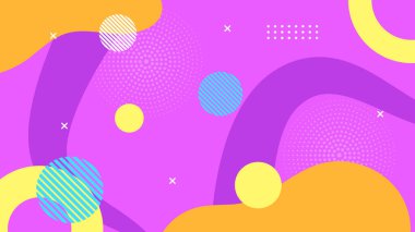 Modern Memphis renkli geometrik arkaplan vektörü çizimi