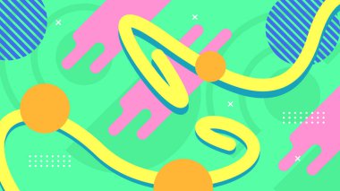 Vektör modern memphis hipster renkli arkaplan