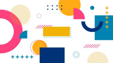 Vektör modern memphis hipster renkli arkaplan