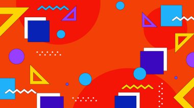 Renkli renkli Memphis hipster geometrik arka planı