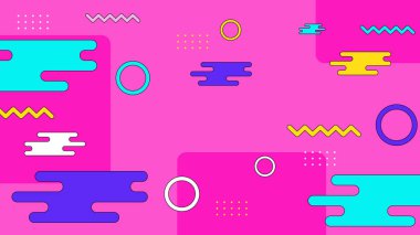 Vektör soyut memphis geometrik biçimli renkli arkaplan