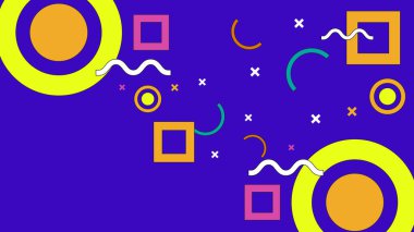 Vektör modern memphis hipster renkli arkaplan