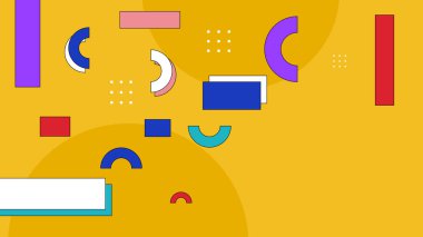 Vektör soyut memphis geometrik biçimli renkli arkaplan