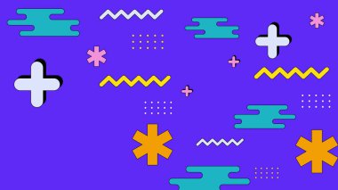 Düz geometrik arkaplan memphis hipster vektörü