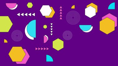Vektör modern memphis hipster renkli arkaplan