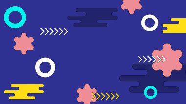 Vektör soyut memphis geometrik biçimli renkli arkaplan