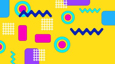 Düz geometrik arkaplan memphis hipster vektörü