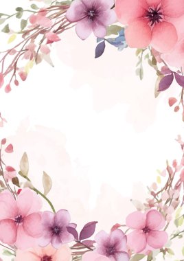 Pembe beyaz ve mor renkli modern moda vektör tasarım çerçevesi. Arkaplan sonbahar boho şablonu