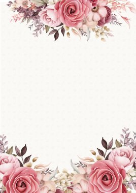 Pembe modern moda vektör tasarım çerçevesi. Arkaplan sonbahar boho şablonu