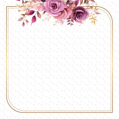 Pembe ve mor menekşe suluboya el. Çiçekli ve çiçekli davetiye için arka plan şablonu.