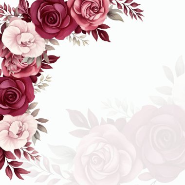 Kırmızı ve pembe modern moda vektör tasarımı çerçevesi. Arkaplan sonbahar boho şablonu