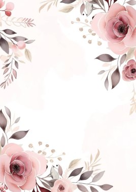 Pembe ve beyaz modern moda vektör tasarım çerçevesi. Arkaplan sonbahar boho şablonu