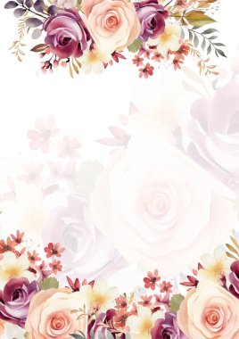 Turuncu ve mor renkli modern moda vektör tasarım çerçevesi. Arkaplan sonbahar boho şablonu