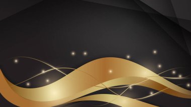 Parlak altın çizgileri olan soyut lüks siyah ve altın arkaplan