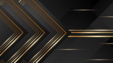 Soyut siyah ve altın şekiller arkaplan