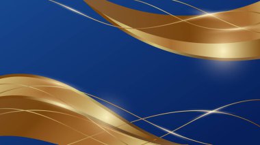 Lüks altın ve mavi soyut arkaplan