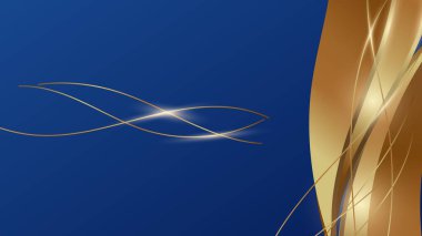 Lüks altın ve mavi soyut arkaplan