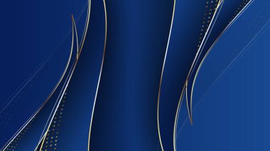 Soyut mavi ve altın şekilli arkaplan