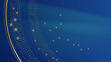 Soyut mavi ve altın şekilli arkaplan