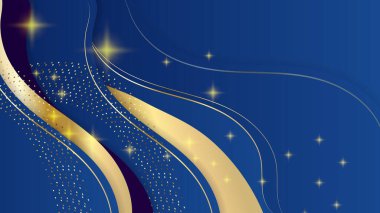 Soyut mavi ve altın şekilli arkaplan