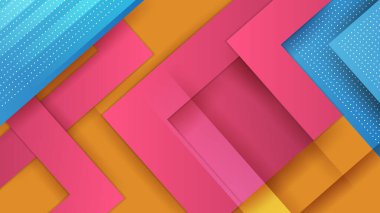 Geometrik şekilli soyut turuncu mavi ve turuncu gradyan