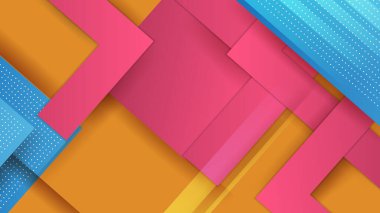 Geometrik şekilli soyut turuncu mavi ve turuncu gradyan