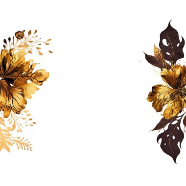 Kuru çiçekli ve yapraklı bir düğün davetiyesi..