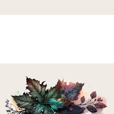 Lüks düğün davetiyesi geçmişi altın çizgili sanat çiçekleri ve botanik yaprakları, organik şekiller, suluboya.