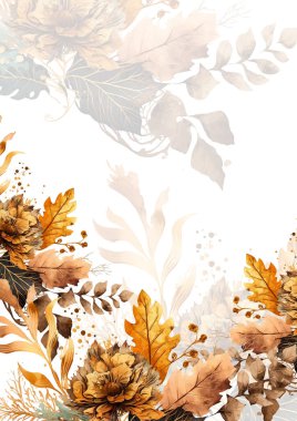 Renkli renkli çiçek vektörü zarif el düğün davetiyesi çiçek tasarımı suluboya