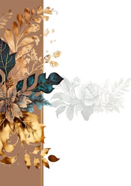 Rengarenk çiçekli güzel ve zarif düğün davetiyesi şablonu