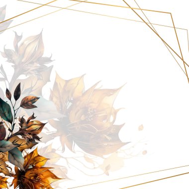 Renkli renkli çiçek güzel el çizilmiş düğün davetiyesi suluboya