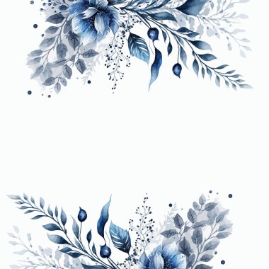 Renkli renkli çiçekli zarif düğün davetiyesi suluboya