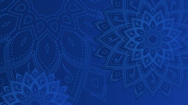Modern zarif lüks mavi mandala desenli arka plan