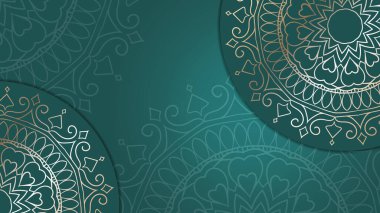 Lüks mandala süs desenli arka plan. Yaratıcı dekoratif çiçek düğün davetiyesi tasarımı. Baskı, poster, kapak, broşür, broşür, afiş için dekoratif mandala. Vektör illüstrasyonu