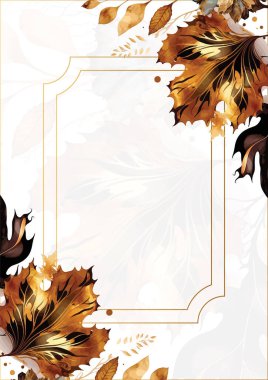 Renkli çiçek vektörü düğün davetiyesi şablonunu suluboya bırakıyor