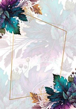 Renkli çiçek vektörü düğün davetiyesi şablonunu suluboya bırakıyor