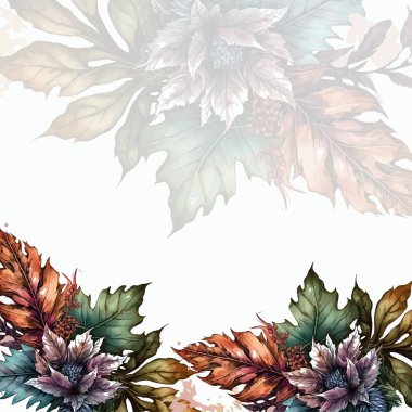 Renkli renkli çiçek vektörü zarif el düğün davetiyesi çiçek tasarımı suluboya