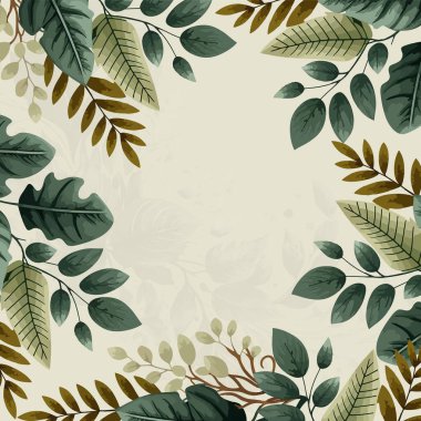 Renkli renkli çiçek vektörü suluboya düğün davetiyesi şablonu. Altın çiçeklerle süslenmiş.