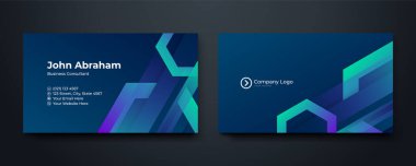 Professional vector modern business card template with geometric shapes clipart