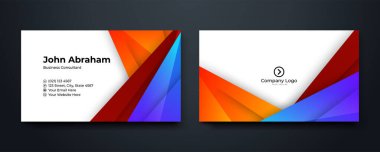 vector abstract geometric business card template clipart