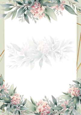 Renkli çiçek vektörü düğün davetiyesi şablonunu suluboya bırakıyor