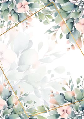 Rengarenk çiçekli güzel ve zarif düğün davetiyesi şablonu