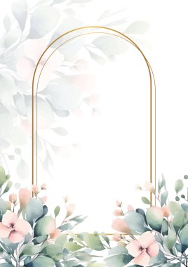 Rengarenk çiçekli güzel ve zarif düğün davetiyesi şablonu