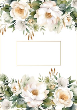 Rengarenk çiçekli güzel ve zarif düğün davetiyesi şablonu