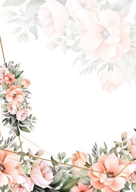 Rengarenk çiçekli güzel ve zarif düğün davetiyesi şablonu