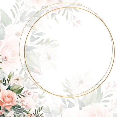 Renkli renkli çiçek vektörü zarif el düğün davetiyesi çiçek tasarımı suluboya