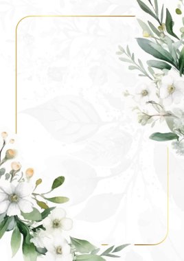 Rengarenk çiçekli güzel ve zarif düğün davetiyesi şablonu