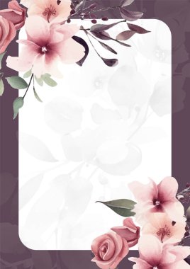 Rengarenk çiçekli güzel ve zarif düğün davetiyesi şablonu