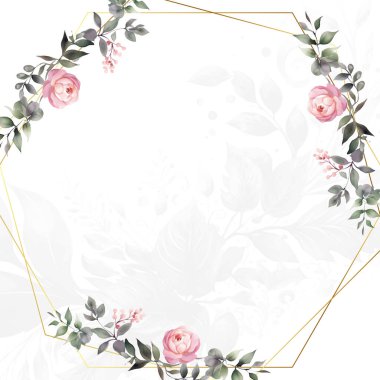 Renkli renkli çiçek güzel el çizilmiş düğün davetiyesi suluboya