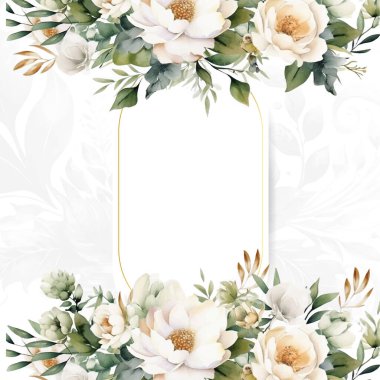 Renkli çiçek vektörü düğün davetiyesi şablonunu suluboya bırakıyor